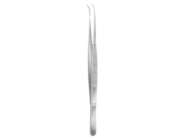 DISSECTING FORCEPS WITHOUT TEETH CURVED 17,5CM