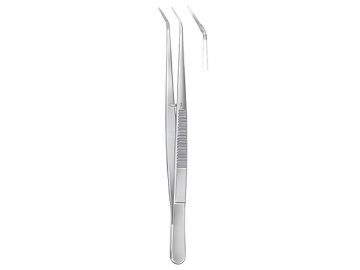 DISSECTING FORCEPS WITHOUT TEETH ANGLED 20CM
