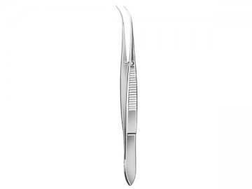 DISSECTING FORCEPS WITHOUT TEETH CURVED 10,5CM