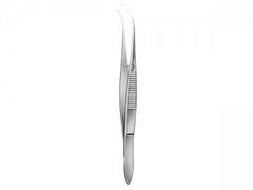 DISSECTING FORCEPS WITHOUT TEETH CURVED 10,5CM