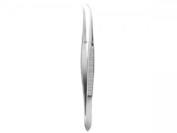 SPLINTER DISSECTING FORCEPS WITHOUT TEETH CURVED 10,5CM